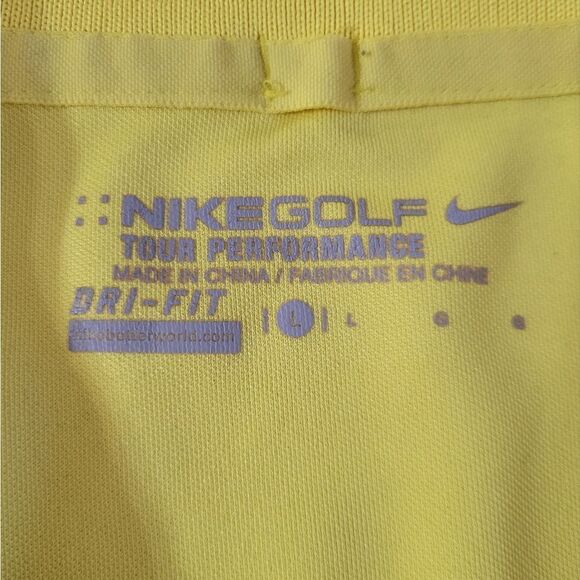 Nike Men's Yellow Dri-FIT Short Sleeve Golf Polo - Picture 2 of 13